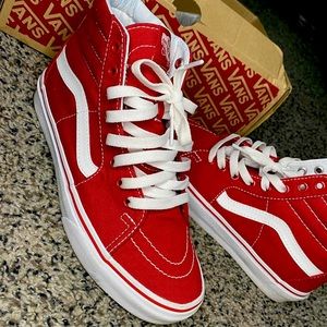 Red & White High Top Vans